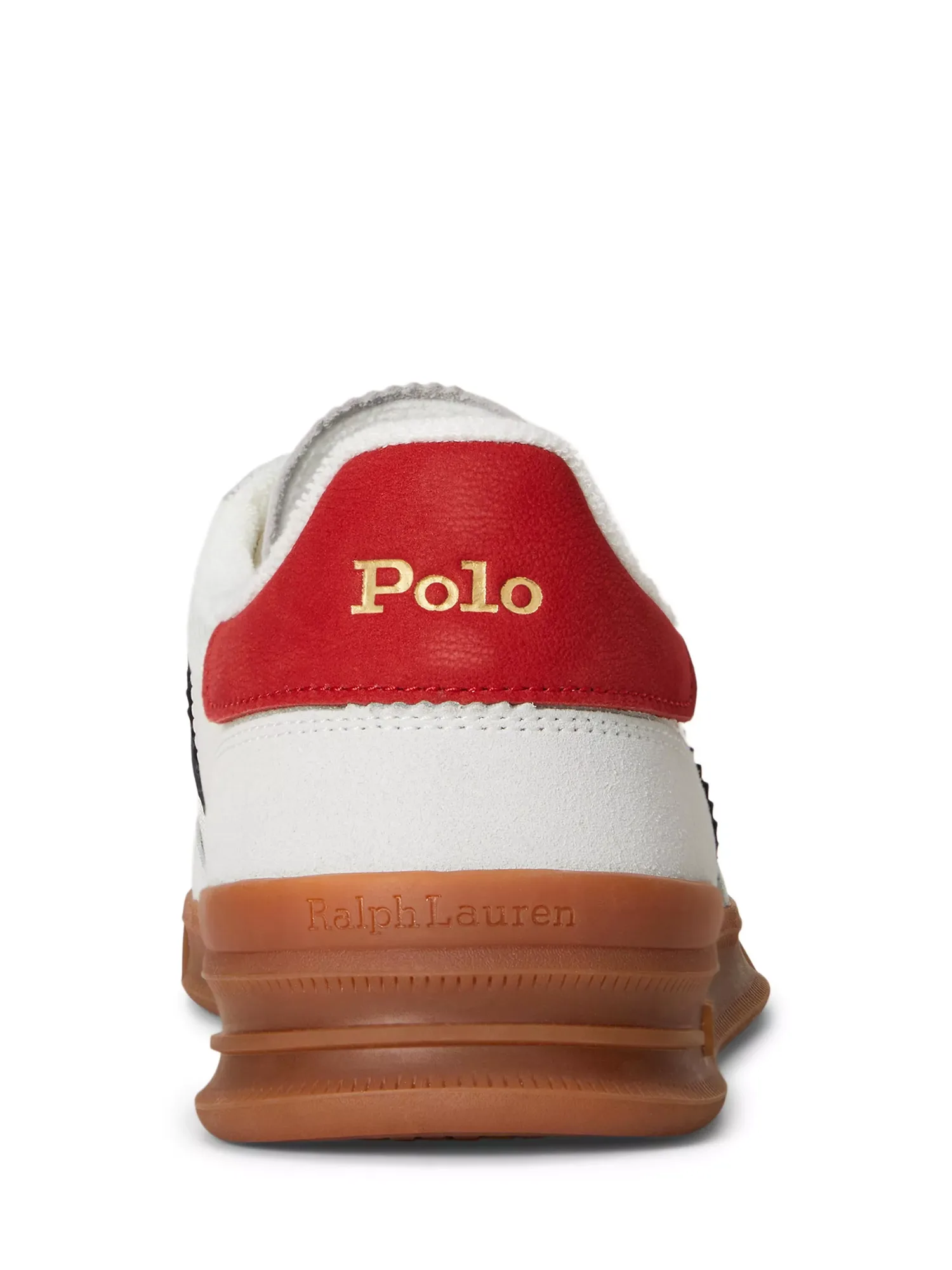 Кожаные кроссовки Polo Heritage Aera, цвет: белый/темно-синий/белый Ralph Lauren — фото 4
