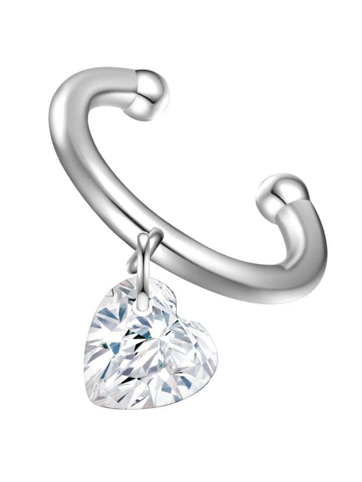 

Glanzstücke München Серьга-кафф в форме сердца из стерлингового серебра с топазом в серебре