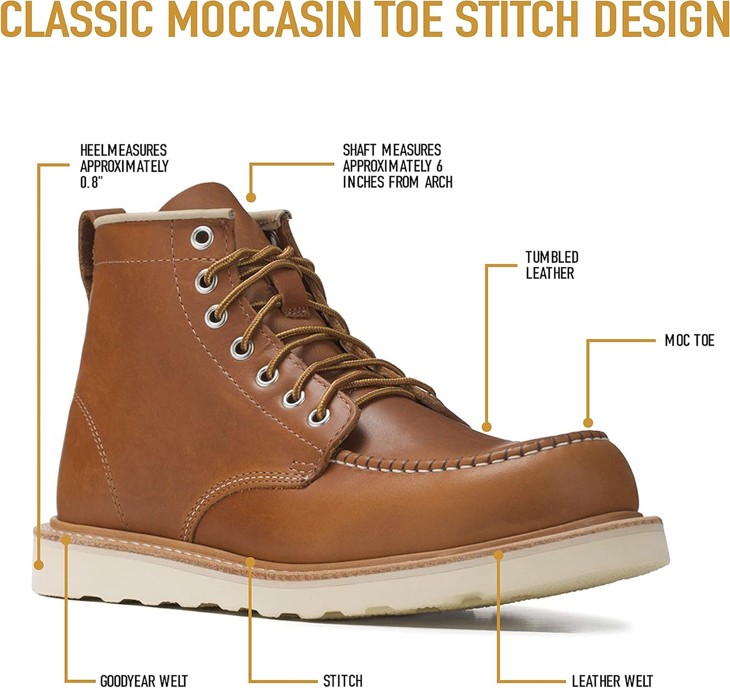 Ботинки Golden Fox 6 с американским наследием, модель Moc Toe Wedge для строительства, сделаны в США, Brun-msw — фото 2