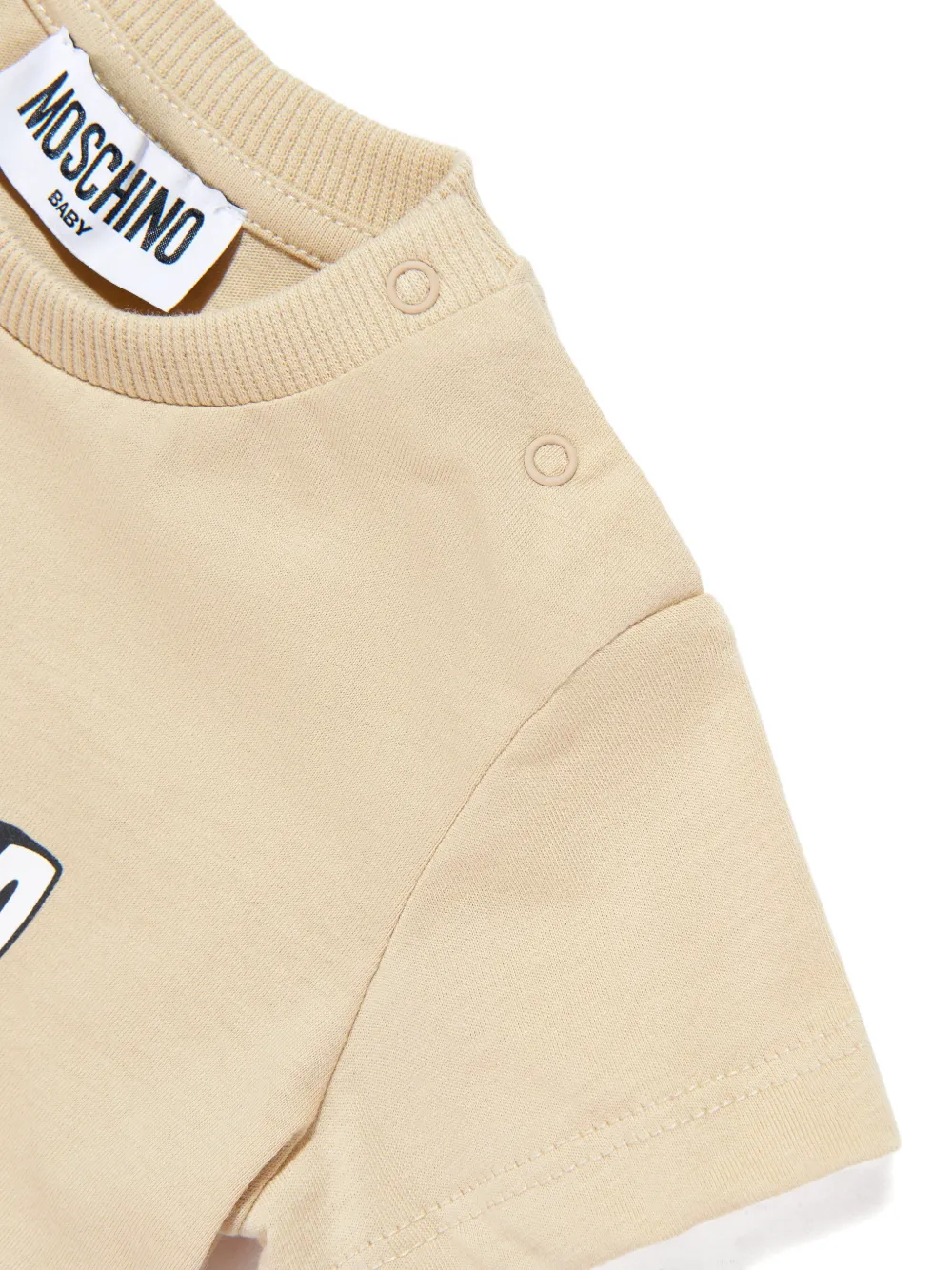 Футболка с графическим принтом Moschino Kids, бежевый — фото 4