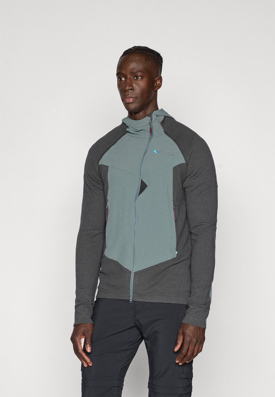 

Куртка Klättermusen HUGIN ZIP HOODIE , Raven/Teal Grey/Grey