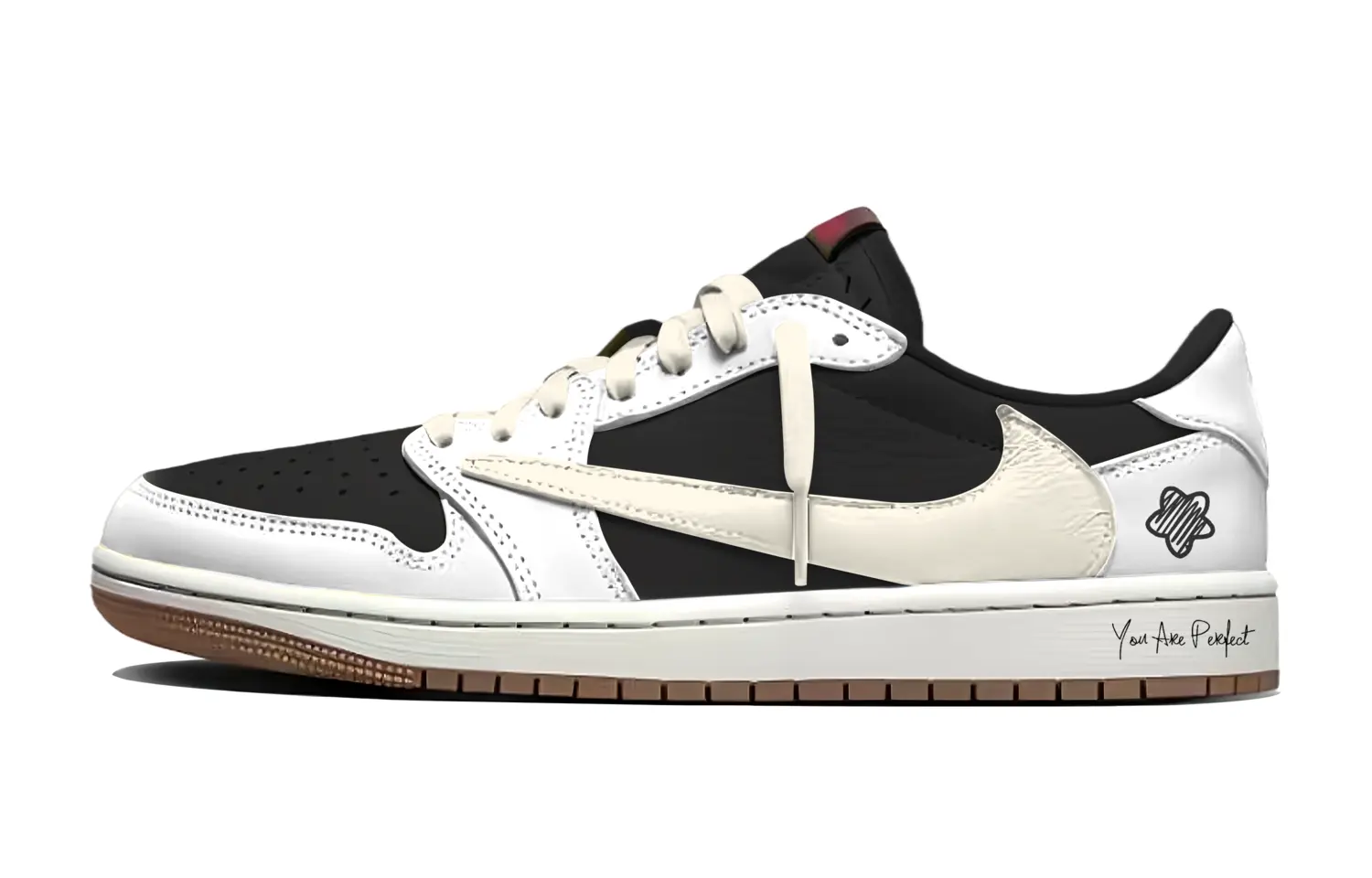 

Travis Scott x Air 1 однотонный идеальный крючок устойчивый к истиранию дышащий низкий Jordan, белый