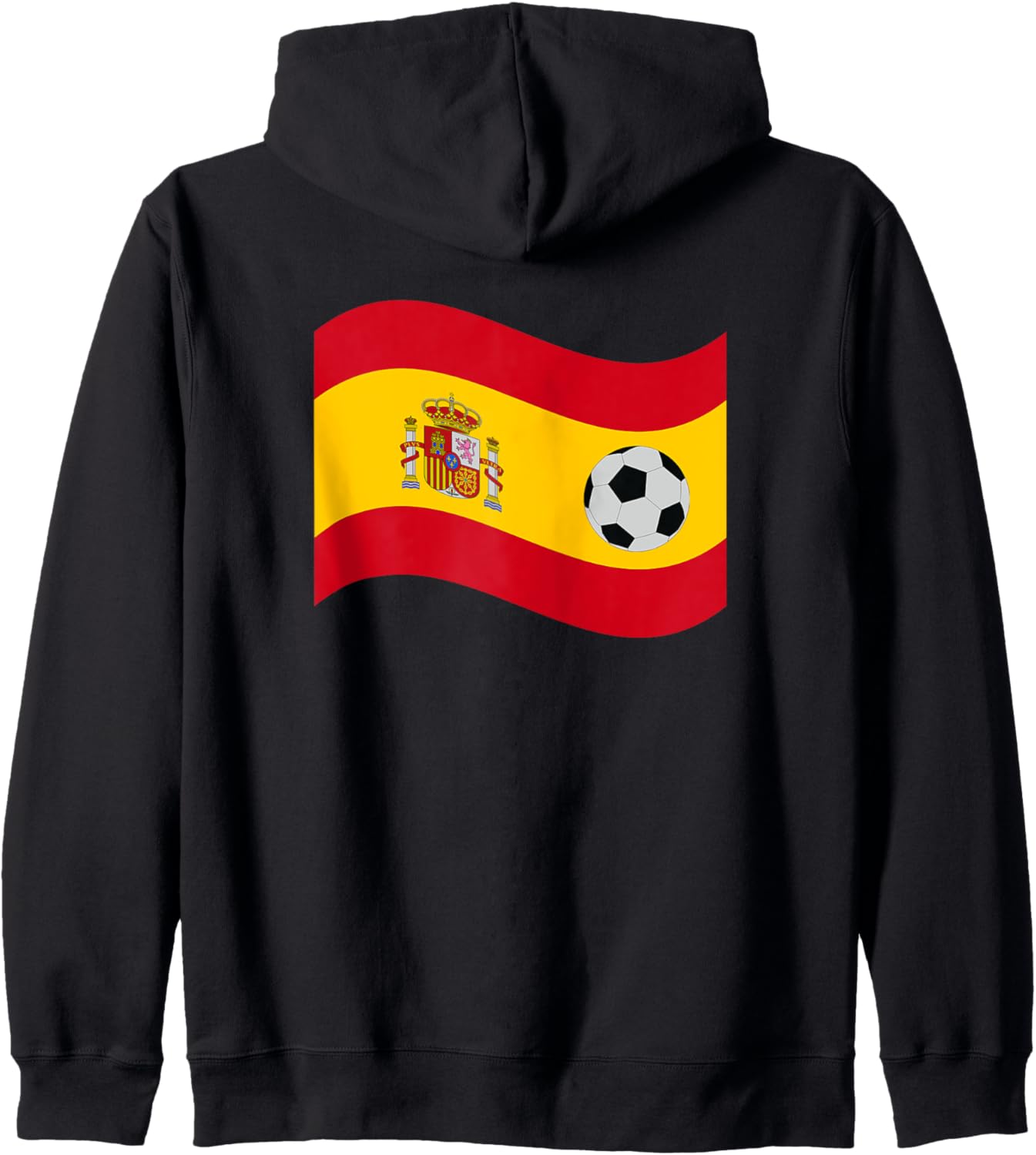

Худи на молнии с изображением испанского теннисного мяча и флага, черная Spain Sports Hhwco.