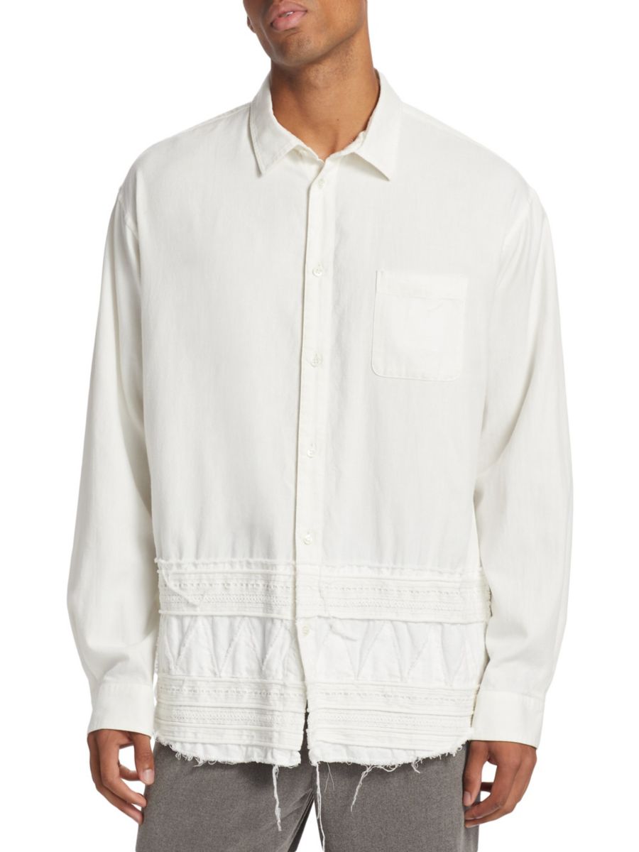 

Рубашка с заостренным воротником, связанная крючком Undercover, белый