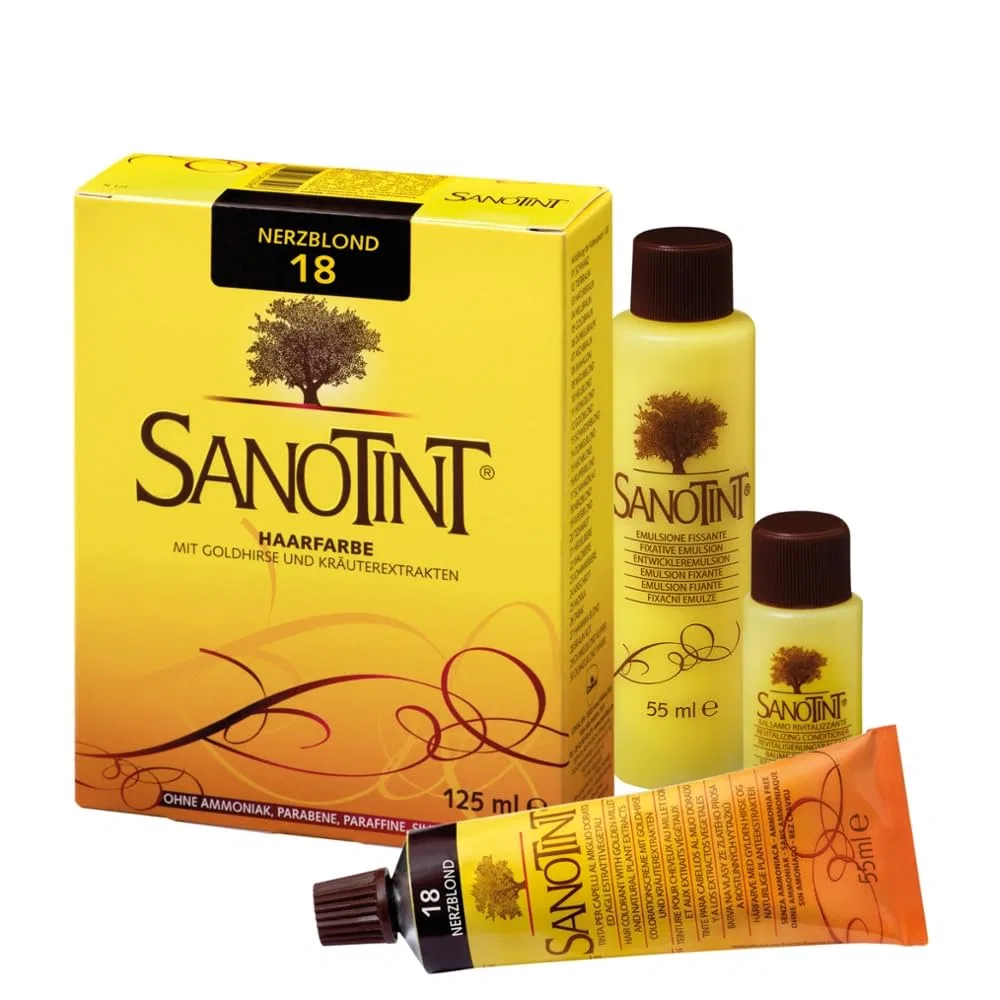 Стойкая краска для волос «Classic Colour» 18 Норковый блондин от SANOTINT Sanotint