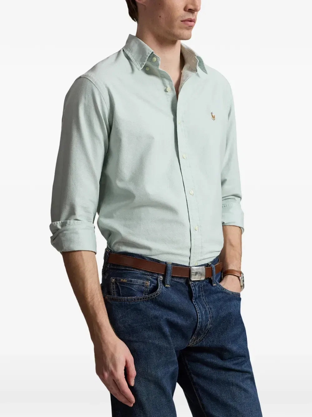 Рубашка с вышивкой в виде пони POLO RALPH LAUREN, синий — фото 3