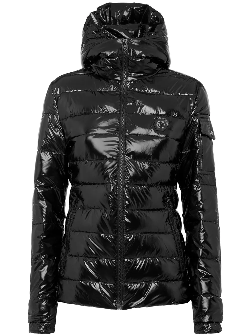

Пуховик с логотипом Philipp Plein, черный