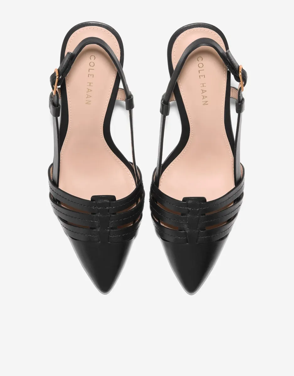 Женские туфли-лодочки без задника из натуральной кожи Cole Haan, черный — фото 2