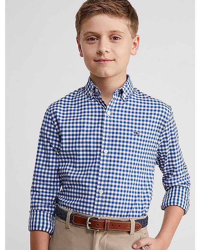 Рубашка на пуговицах в клетку Brrr° для мальчиков Vineyard Vines - Little Kid, Big Kid, синий — фото 4