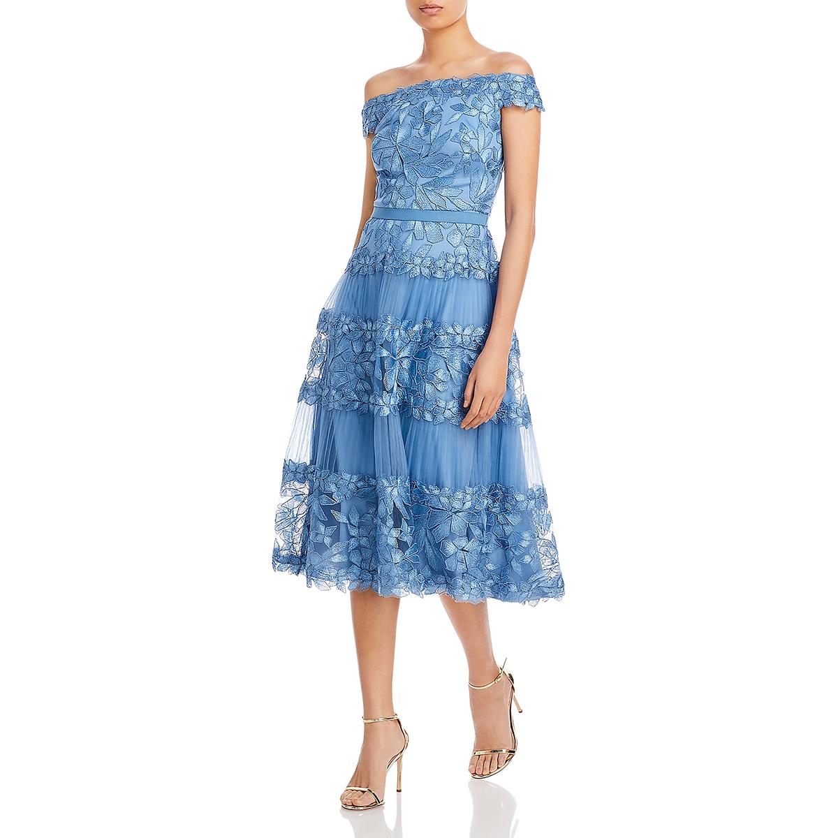 

Женское кружевное вечернее платье миди Tadashi Shoji
