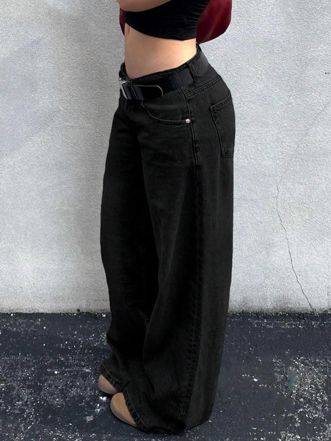 Джинсы свободные, Baggy Jeans, черные — фото 3
