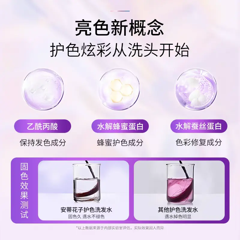 Шампунь Anti Flower Dazzling Color для окрашенных волос, легкий, защищает цвет, уход за волосами Color Lock, 440 мл &honey Glossy — фото 3