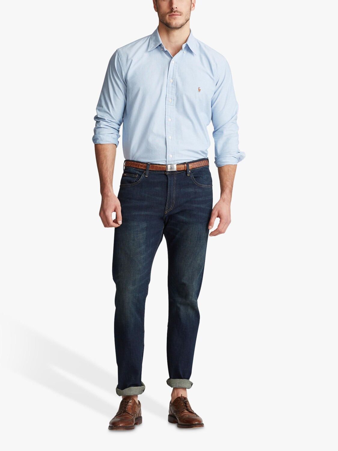 Рубашка с длинным рукавом Polo Ralph Lauren Big & Tall, синяя — фото 3