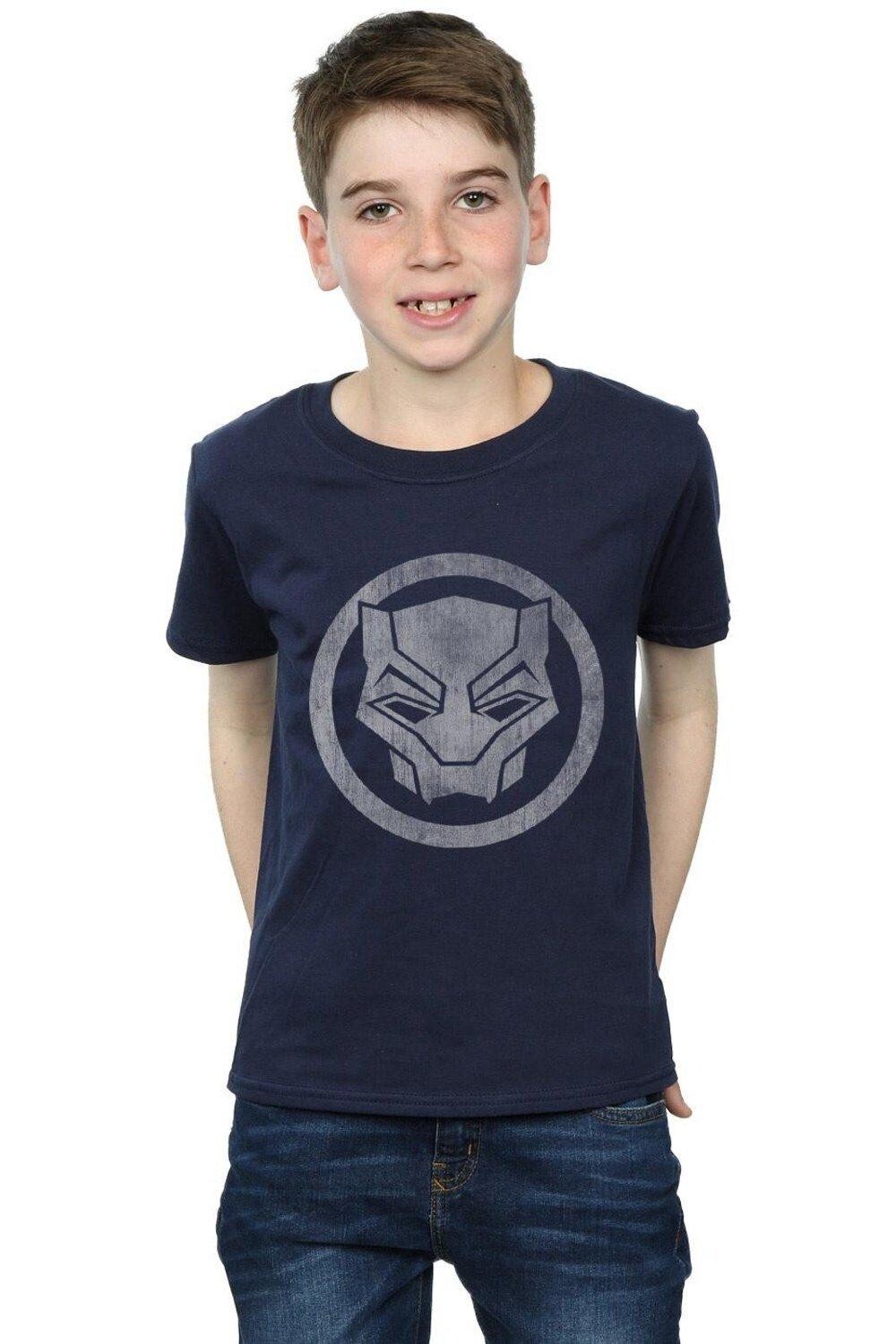 

Футболка с потертостями Black Panther Icon Marvel, темно-синий