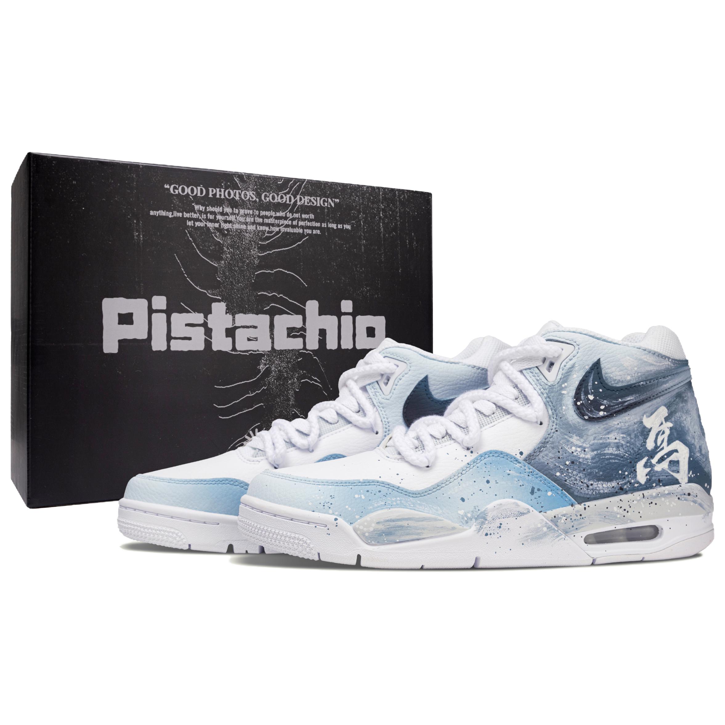 

Nike Flight Legacy Yima Xiansui Box Coverage Height Increasing Mid top Vintage Basketball Shoes мужские светло-голубые