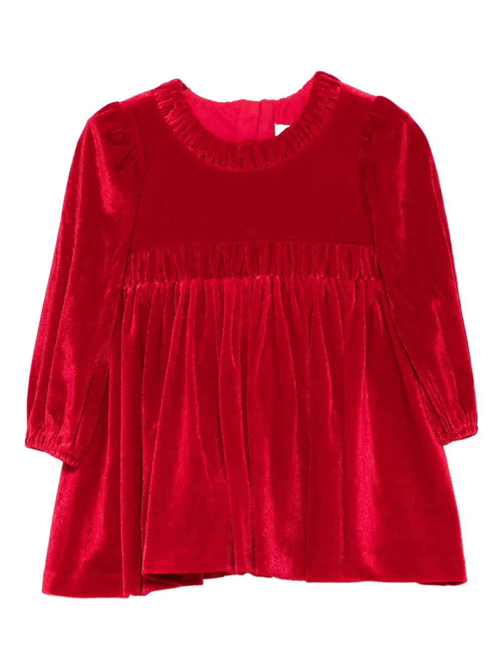 

Бархатное платье с рукавами-буфами Abel & Lula, красный