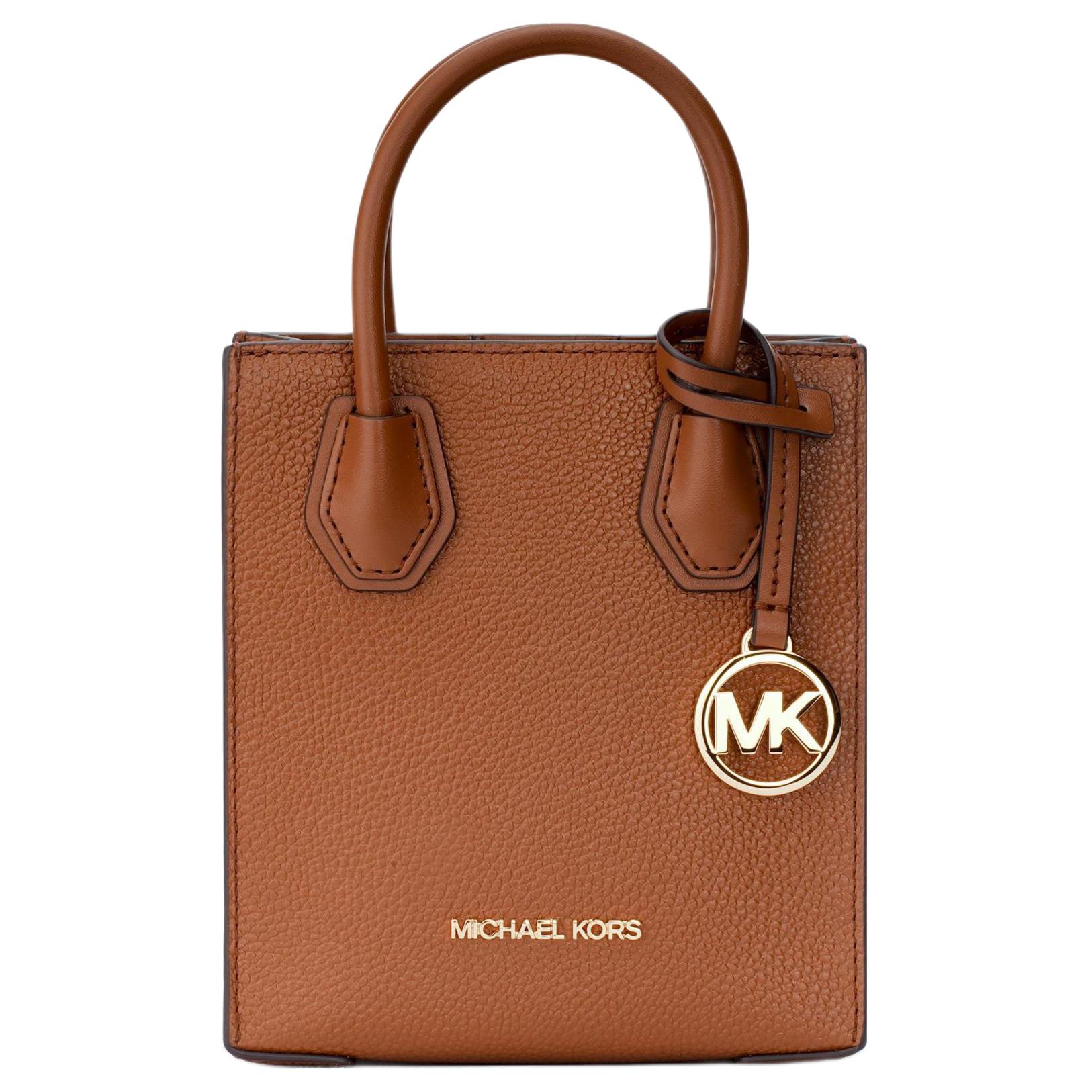 

MICHAEL KORS Сумка через плечо из коровьей кожи Mercer, мини-сумка для женщин, карамельно-коричневого цвета