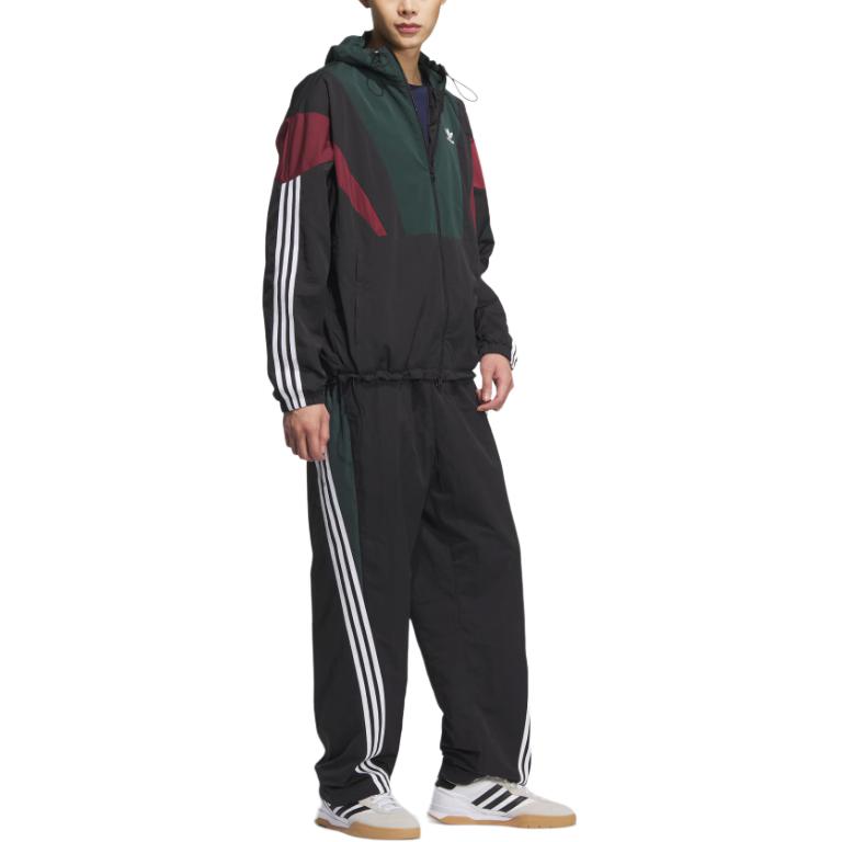 Adidas Originals Куртка ветровка мужская темно-зеленая черная, Dark Green/Black — фото 4