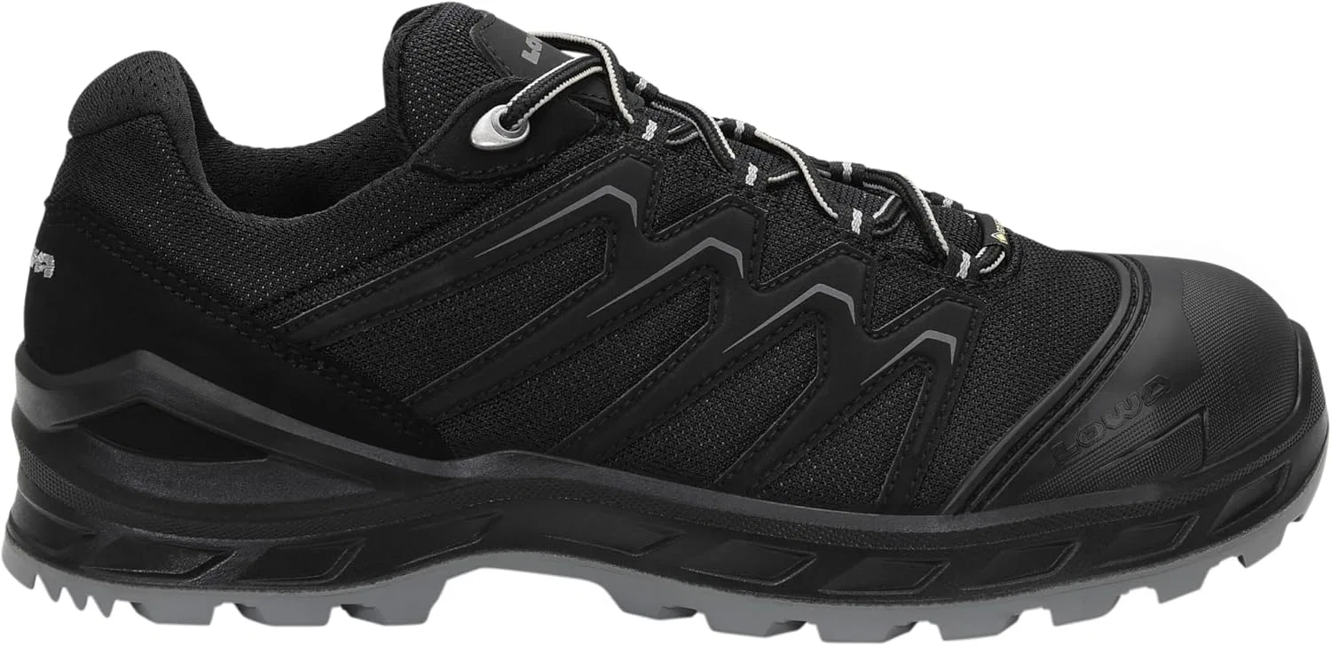 ELTEN Рабочие защитные ботинки LOWA Larrox Work GTX Black-Grey Lo S3 CI, женские и мужские, текстильные, со стальным защитным носком, легкие, спортивные — фото 2