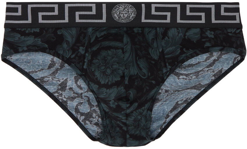 

Черно-серые трусы Barocco Versace Underwear