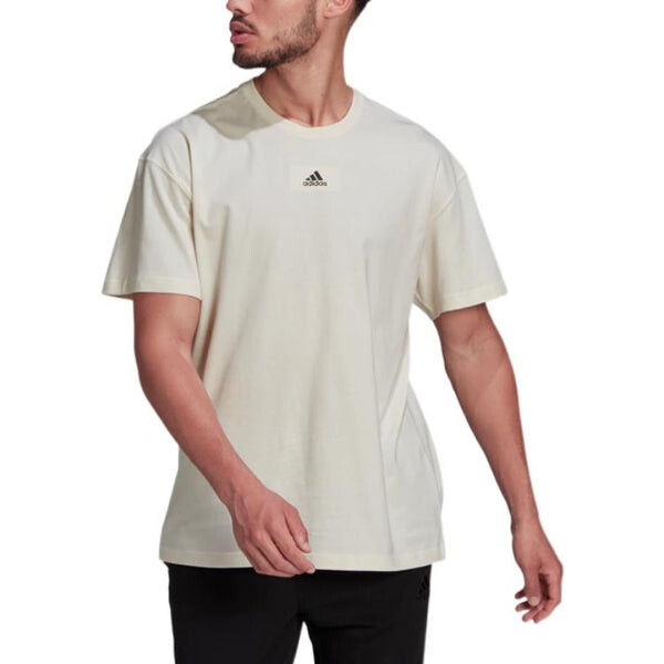 Футболка adidas Solid Color Sports Round Neck Short Sleeve Beige, мультиколор — фото 2
