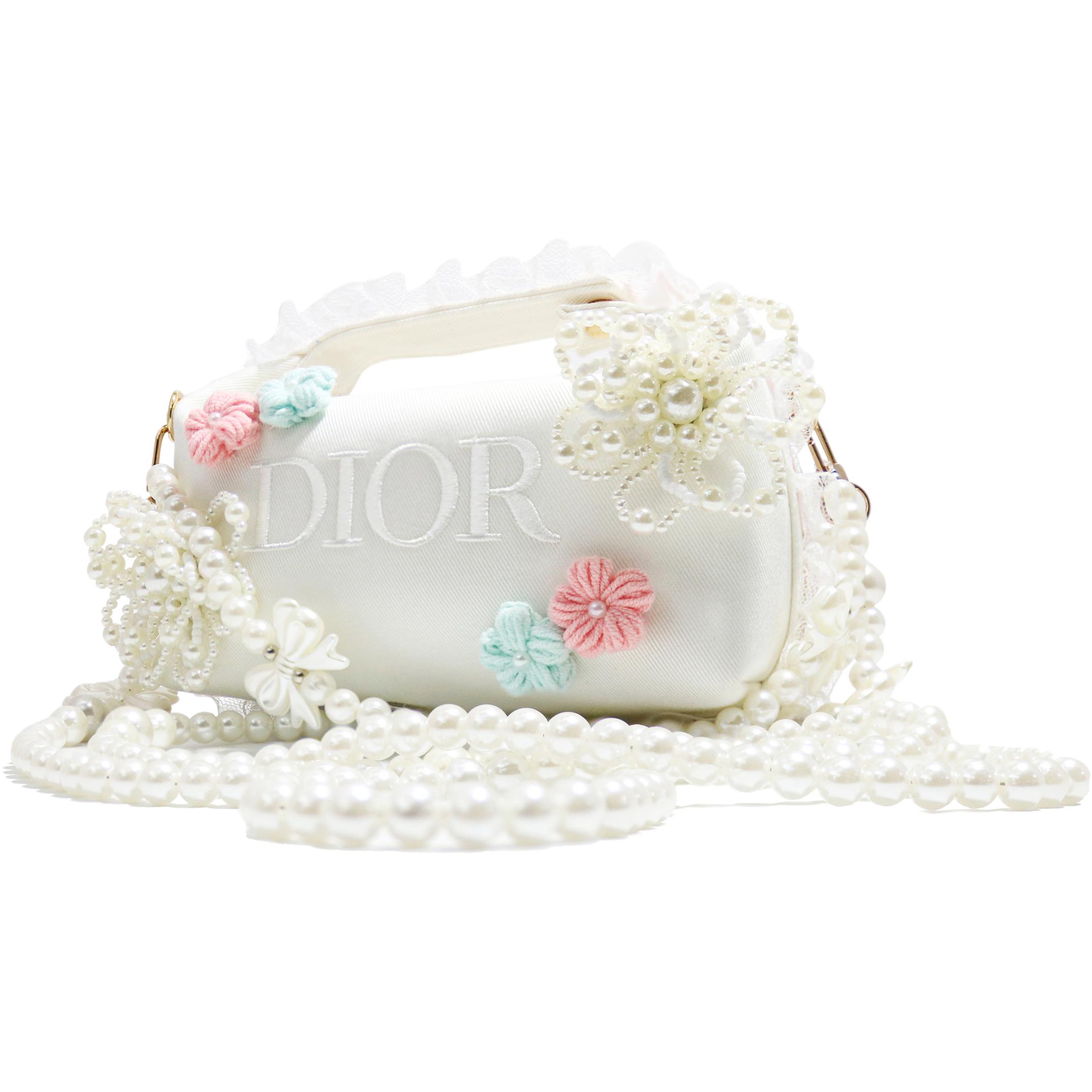 [Custom Makeup Bag]Berlin Floral Elegant, Fashion, Romantic, Sweet Style Canvas Handbag, Crossbody Bag 16*9*11cm DIOR — фото 3