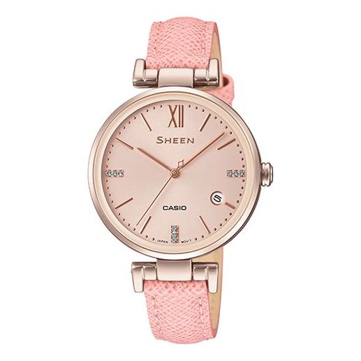 

Часы CASIO Waterproof SHEEN Quartz Sapphire Crystal Pink Analog, розовый