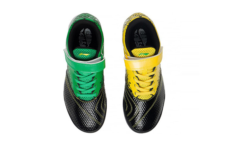 Детские футбольные бутсы GS Low-top черные/ярко-желтые/средне-зеленые Lining Young — фото 4