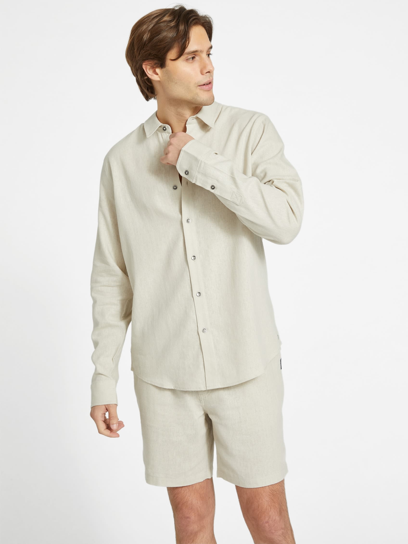 

Льняная рубашка Eco Rome Guess Factory, цвет over night oats