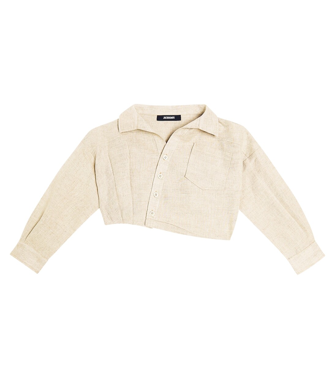

Топ la chemise mejean из льна и хлопка Jacquemus Enfant, белый