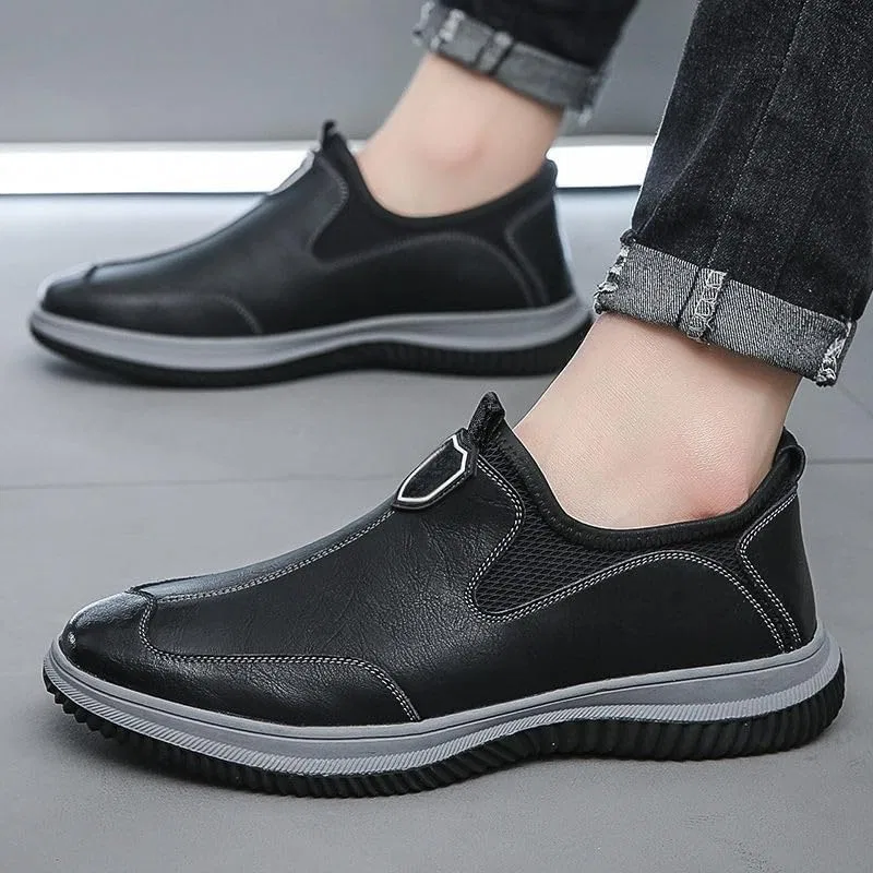 Мужские лоферы Slip-On Casual Leather, Black Wotinskrp — фото 3