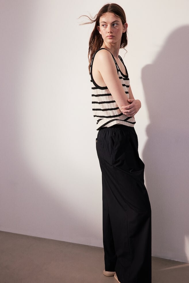 

Широкие хлопковые брюки H&M, черный