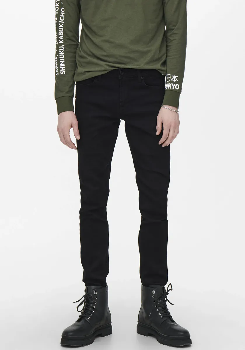 

Узкие джинсы ONLY & SONS "LOOM SLIM", черный