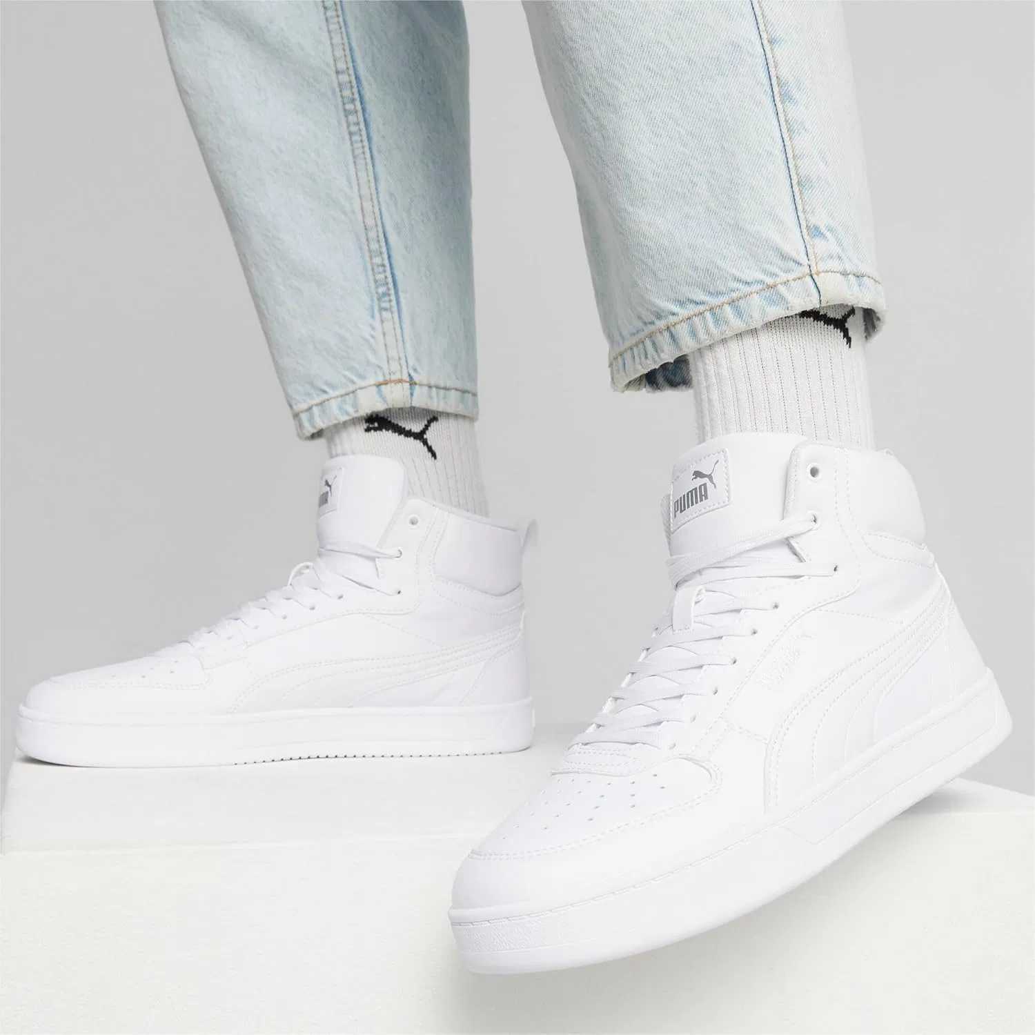 Детские кроссовки Puma Caven 2.0 Mid Trainers, 2 0 White Black Alpine Snow Warm White Gold — фото 2
