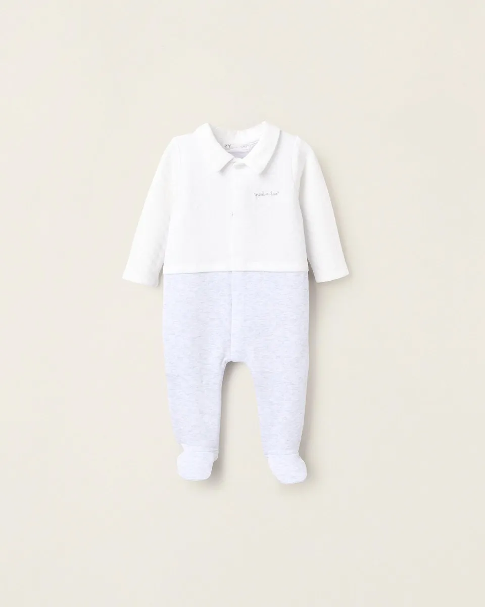 

Стеганый детский комбинезон с кнопками Zippy, белый