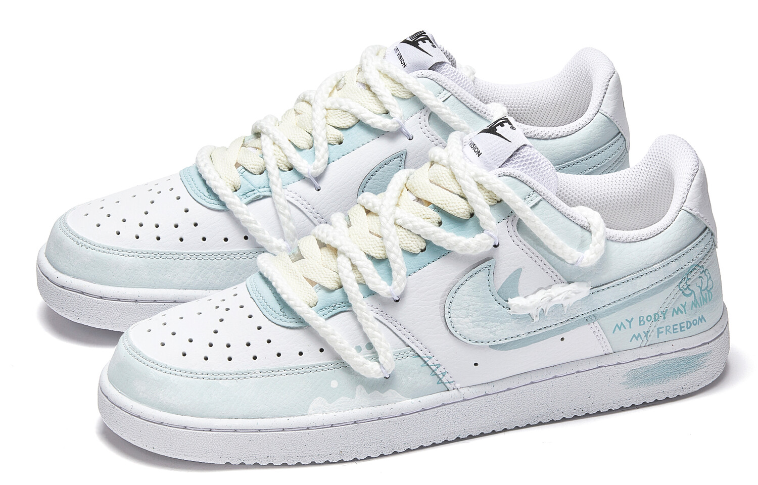 Мужские кроссовки для скейтбординга Nike Court Vision 1, Light Cyan — фото 2