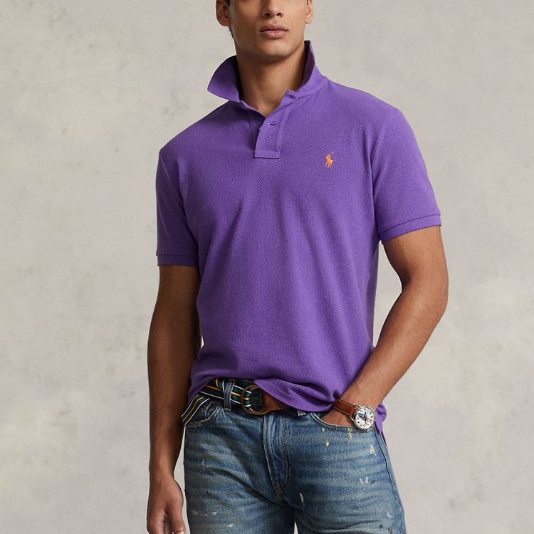 Поло Polo Ralph Lauren из хлопка, фиолетовый — фото 4