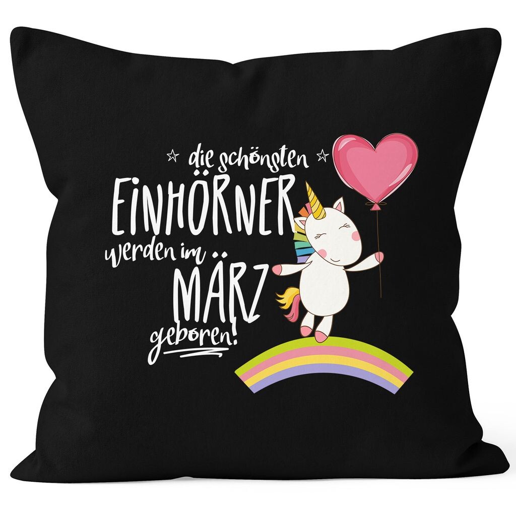 

Чехол на подушку самые красивые единороги рождаются в марте Чехол на подушку декоративная 40х40 хлопок MoonWorks черный 40см х 40см