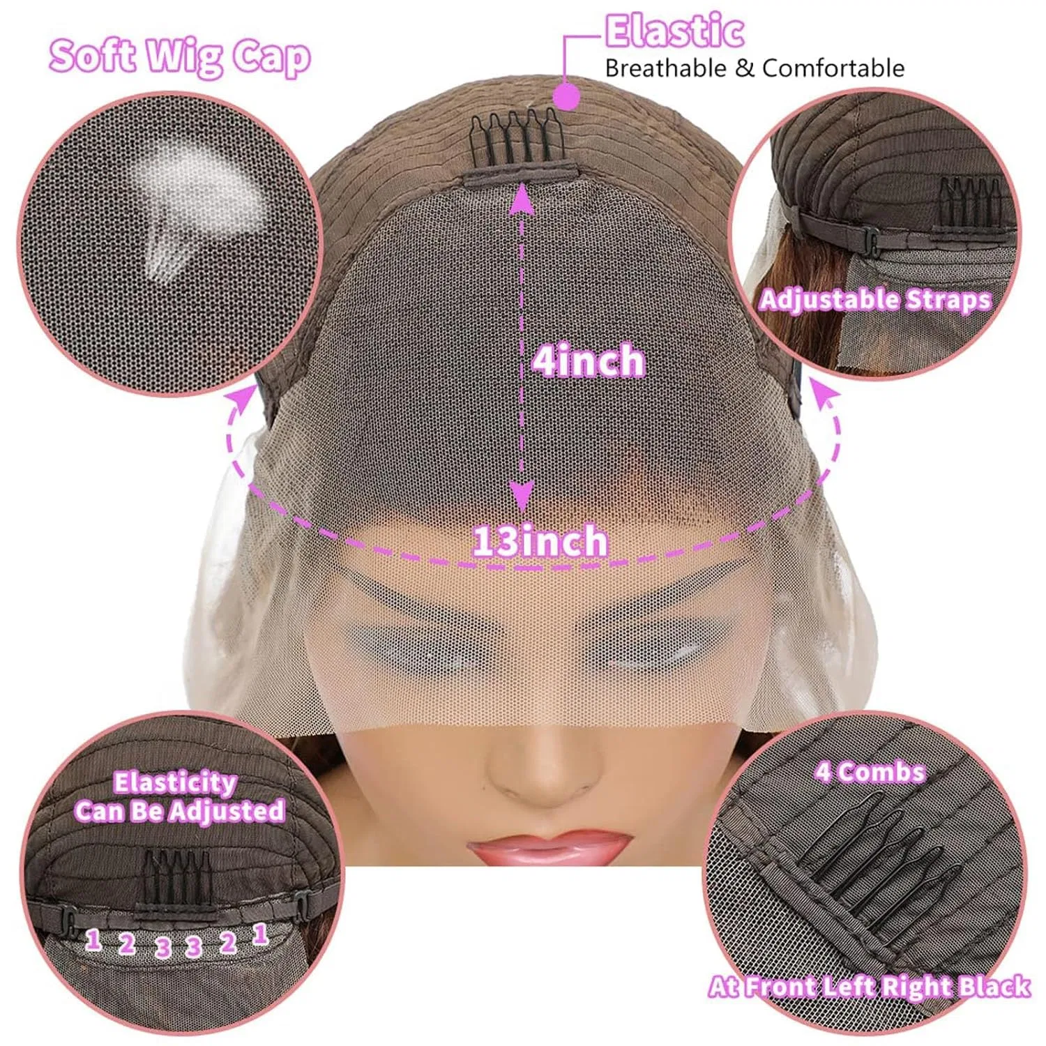 Женский кудрявый парик «Deep Wave Lace Front Wig» из натуральных волос Rebasar Rebasar, 4/27 Blonde Highlight Ombre — фото 3