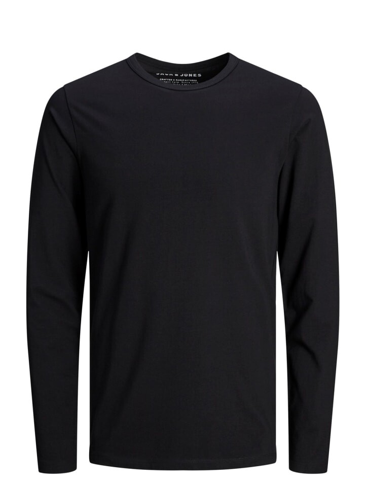 

Лонгслив Jack & Jones Basic Stretch Shirt JJEBASIC Dünner Pullover, черный