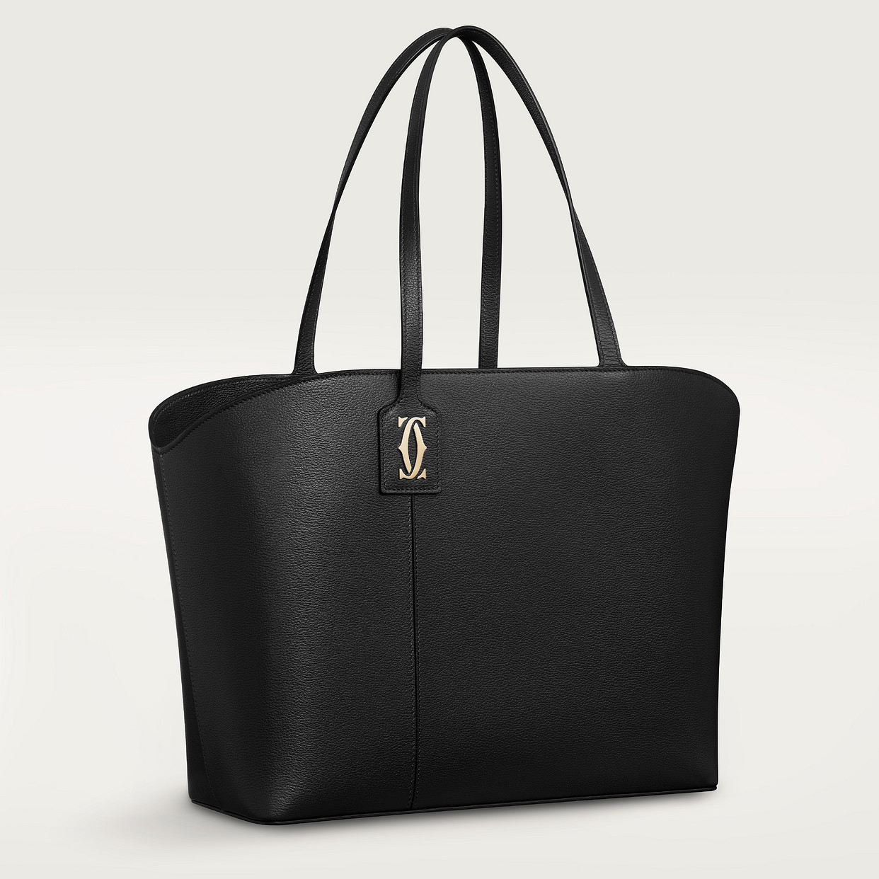 

Женская сумка-тоут Cartier Sac cabas, C de Cartier, черная зернистая телячья кожа