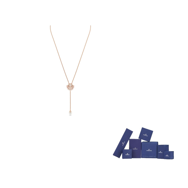 

Swarovski Синтетическая кубическая циркониевая поддельная кристальная позолоченная розовым золотом поддельная жемчужная подвеска для женщин Rose Gold