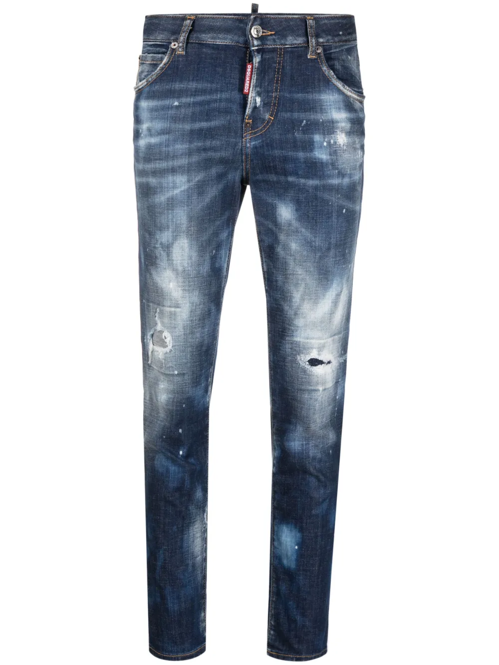

Укороченные джинсы с эффектом потертости DSQUARED2, синий