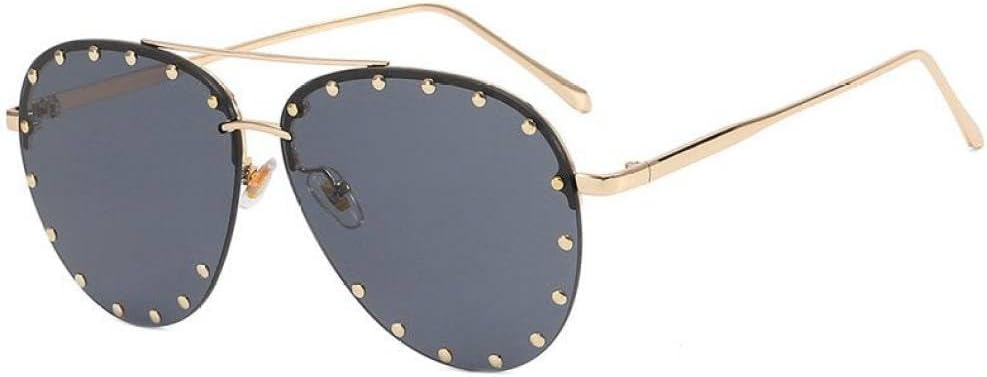 

Женские модные солнцезащитные очки с бриллиантовыми стразами, градиентным металлическим многоугольным оправой, без оправы, для защиты от солнца на открытом воздухе generic, Gray