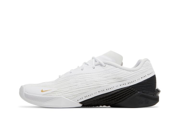 Кроссовки Wmns React Metcon Turbo 'Black Metallic Gold', белый — фото 3