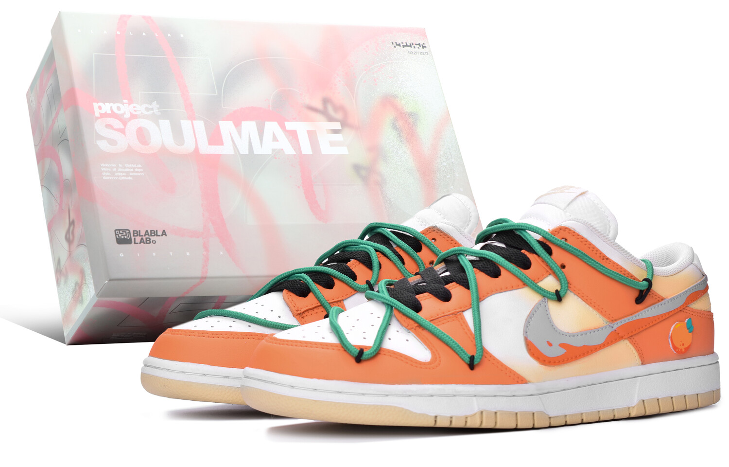 

Кроссовки Nike Dunk Skateboarding Shoes Unisex Low-top Yellow/blue/orange, оранжевый/красный