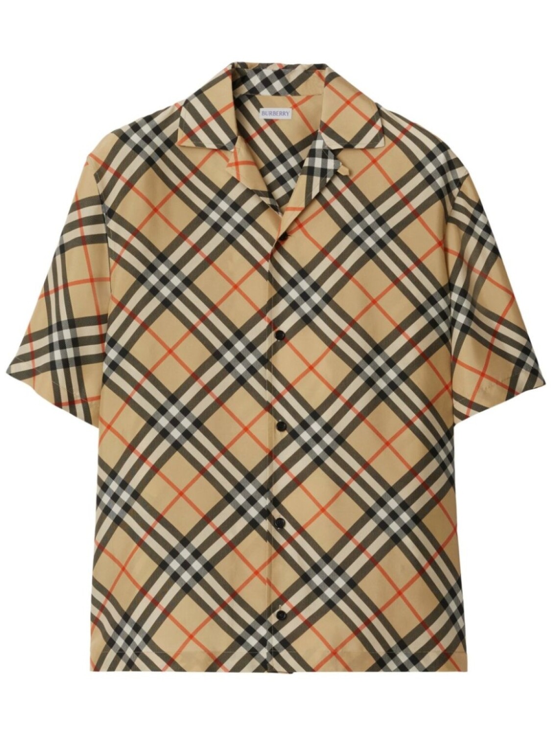 

Burberry шелковая рубашка в клетку Nova Check, нейтральный цвет