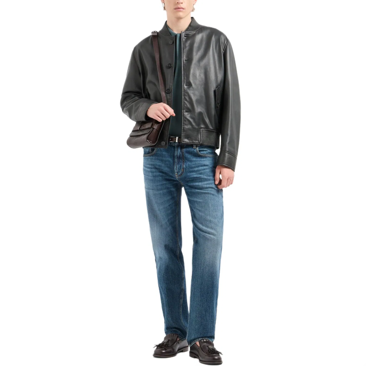 Джинсы J76 Straight fit Washed denim EMPORIO ARMANI, Blue — фото 4