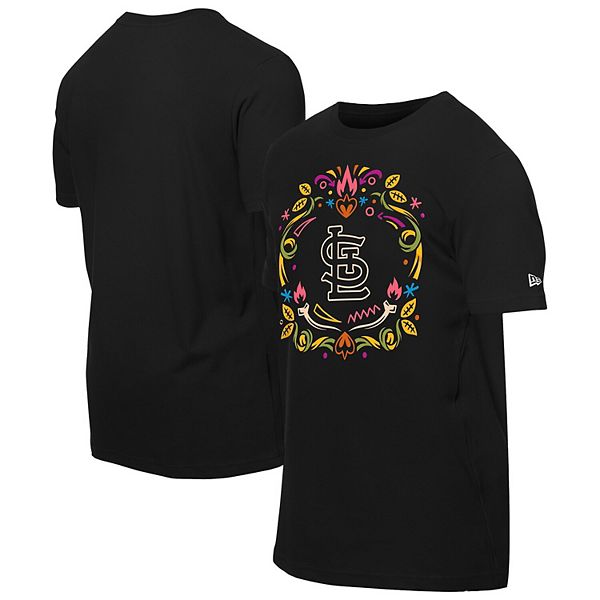 

Мужская черная футболка St Louis Cardinals Día de los Muertos в стиле оверсайз New Era