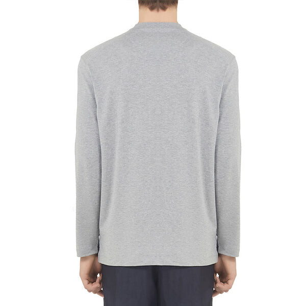 Футболка men's y-3 logo pattern micro mark casual long sleeves round neck gray t-shirt Adidas, серый — фото 4